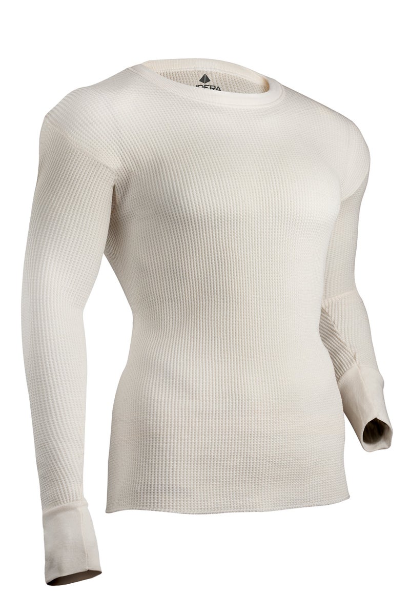 Indera Men's Maximum Weight Thermals Underwear Crew Top, Natural, Large - Image 1